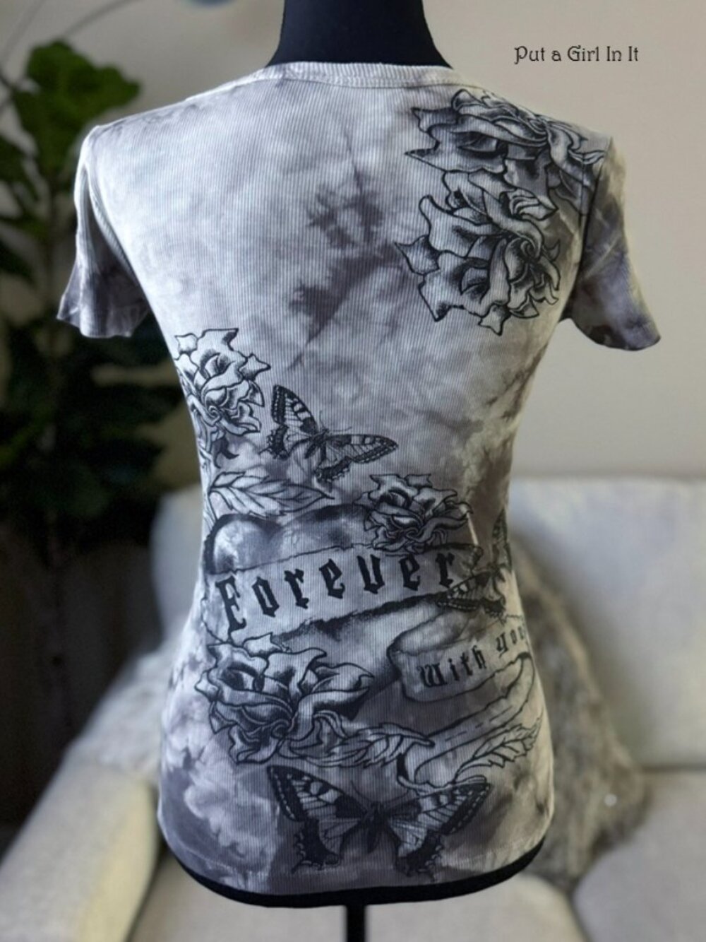 Vocal Apparel Women's Crystal Tie Dye Love Forever Old School Shirt S M L Y2K - Picture 4 of 4